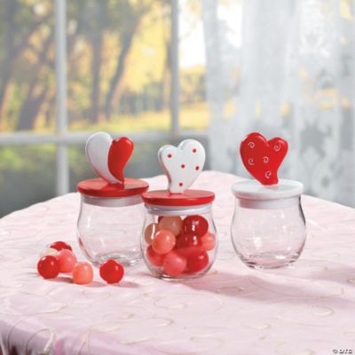 Valentine Jars with Heart Lids