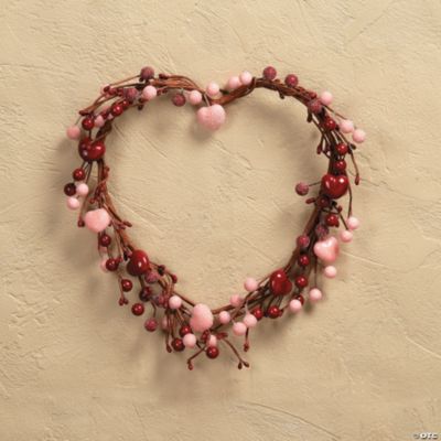 Pink Heart & Berry Wreath
