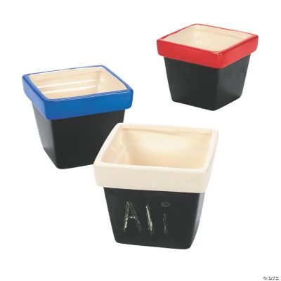 Terra-Cotta Pots With Chalkboard Base
