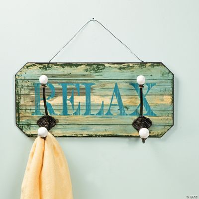 “Relax” Wall Décor with Hooks
