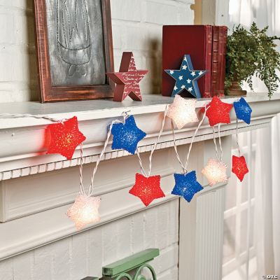 Red, White & Blue Star Light String