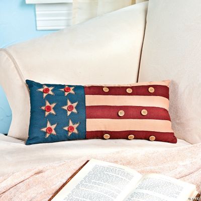 Americana Pillow with Buttons
