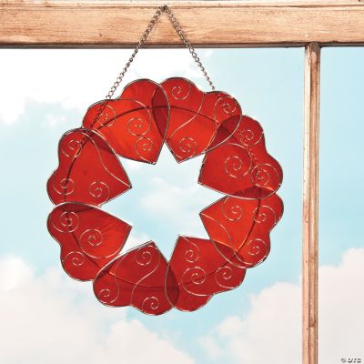 Stained Glass Heart Wreath