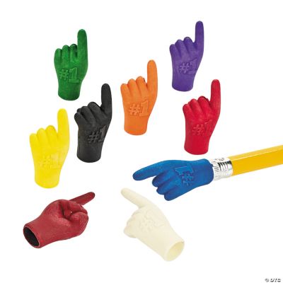 “#1” Hand Pencil Top Erasers