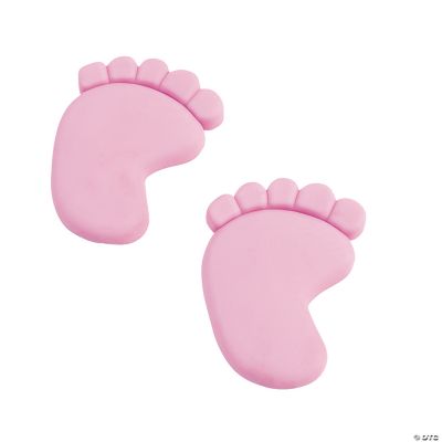 12 Light Pink Baby Feet Erasers