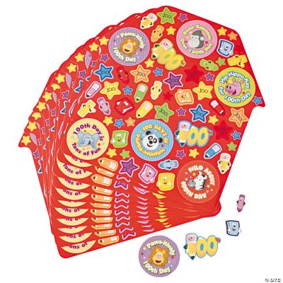 12 “100th Day Of School” Sticker Sheets