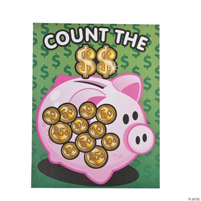 12 Money Counting Piggy Bank Make-A-Sticker Scenes