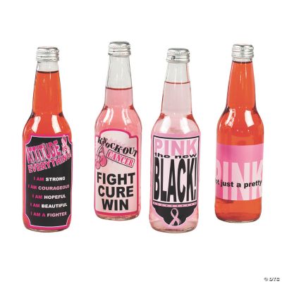 Pink Ribbon Bottle Labels