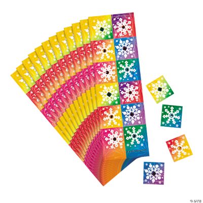 Snowflake Prismatic Sticker Sheets With Gems