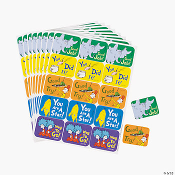  Stickers on Dr  Seuss    Character Success Stickers   Oriental Trading