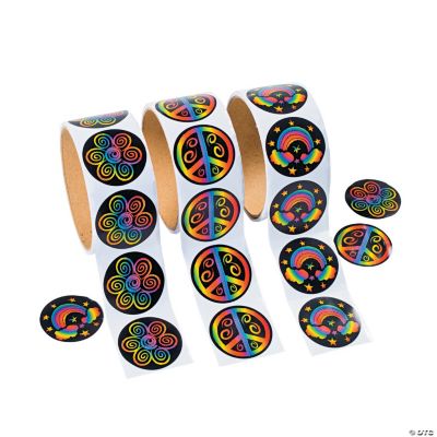 Rainbow Peace Roll Stickers