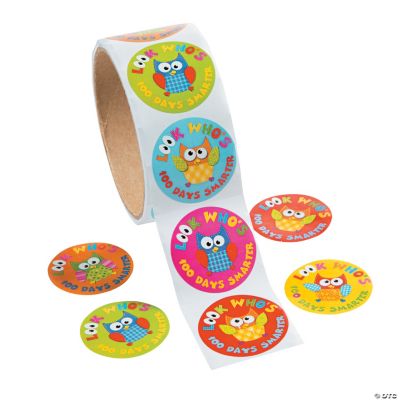 “100 Days Smarter” Owl Roll Stickers