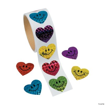 Laser Smile Face Heart Roll Stickers