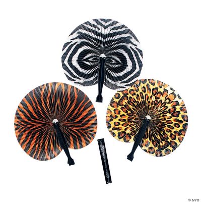 Safari Print Folding Fans