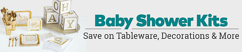 Baby Shower Kits. Save on tableware, decorations and more