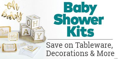 Baby Shower Kits. Save on tableware, decorations and more
