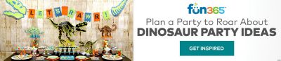Fun365. Plan a party to roar about. Dinosaur Party Ideas. Get Inspired