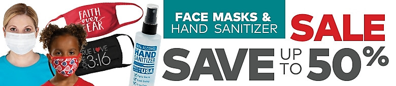 Face masks and hand sanitizer sale. Save up to 50%.