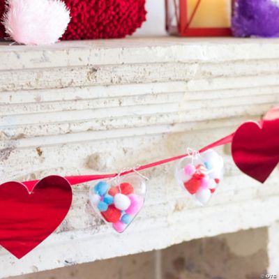 Pom-Pom Filled Heart Garland