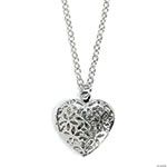Filagree Heart Locket Necklace