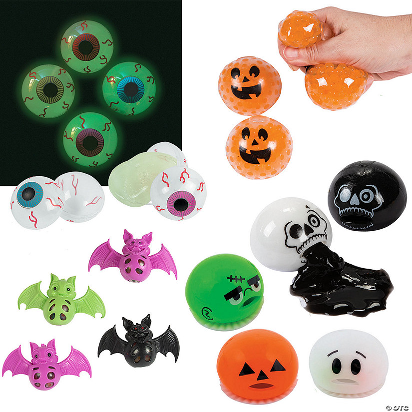1 1/2"  - 3 1/2" Bulk 60 Pc. Halloween Sticky & Slime Giveaway & Handout Kit Image