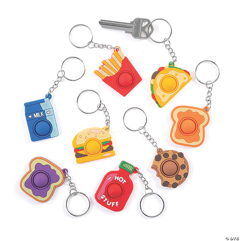 1 1/2" Bulk 48 Pc. Mini Lotsa Pops Popping Toy Food Rubber Keychain Assortment Image