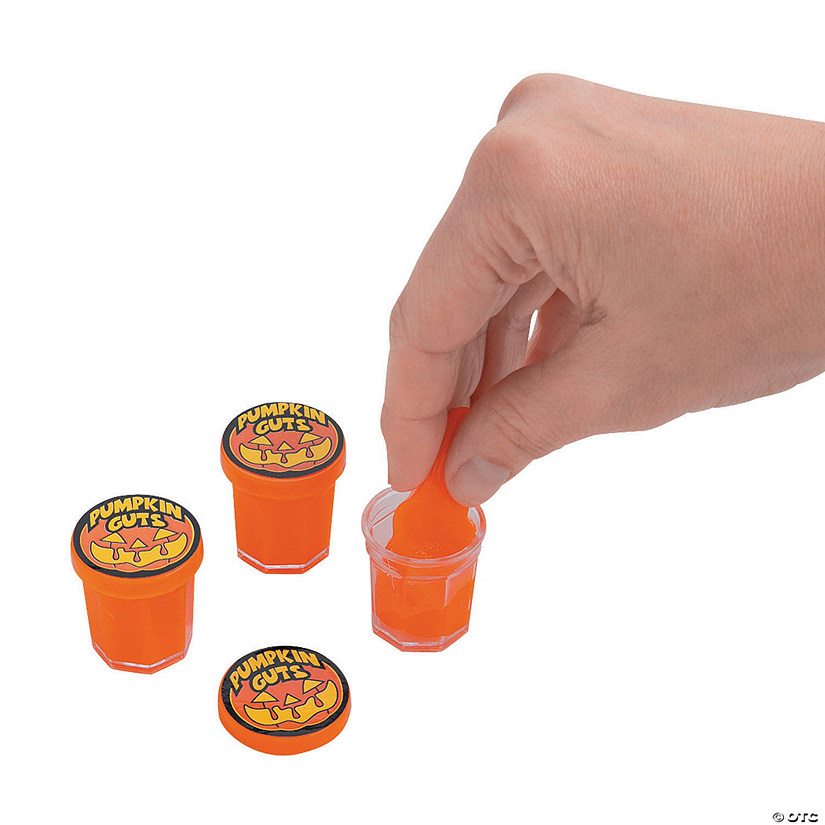 1 1/2" Bulk 48 Pc. Pumpkin Guts Orange Putty in Plastic Containers Image