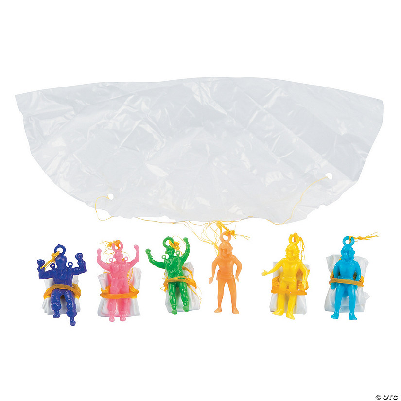 1 1/2" Bulk 72 Pc. Assorted Bright Colors Mini Vinyl Paratroopers Image