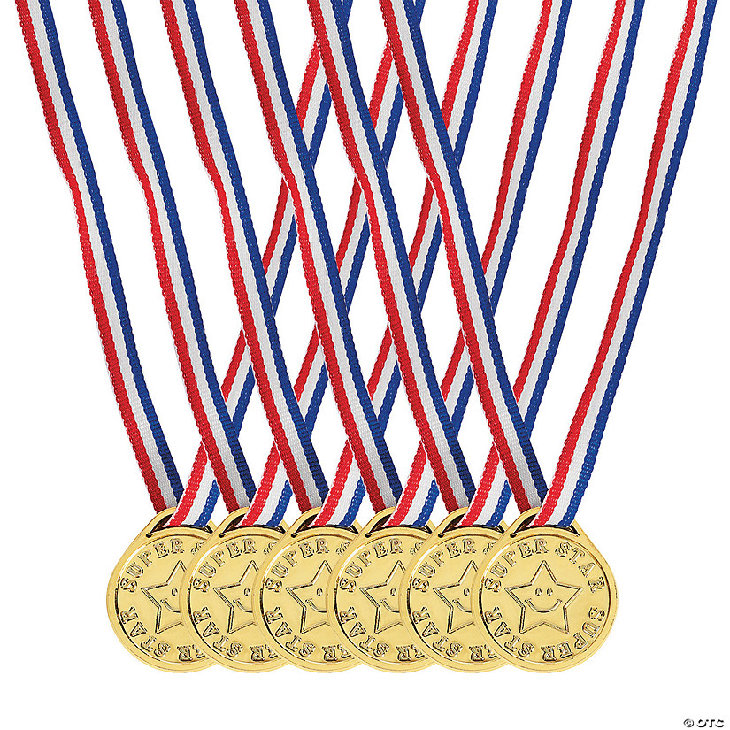 1 1/2" Bulk 72 pc. Classic Super Star Goldtone Plastic Medals Image