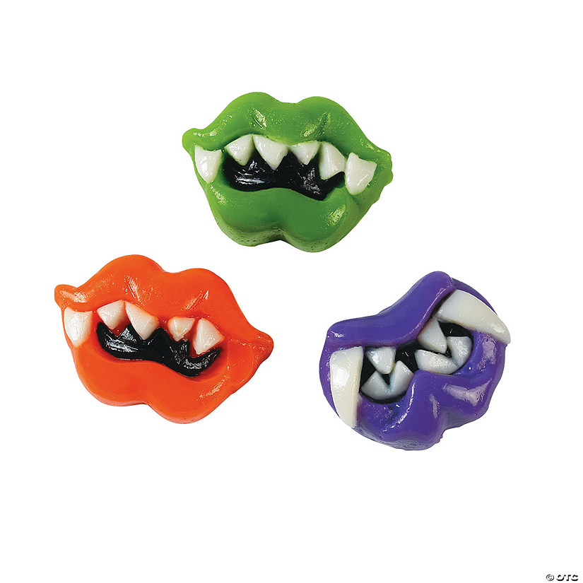 1 1/2" x 1 1/4" 1 lb. Watermelon, Grape & Orange Monster Lips Candy - 46 Pc. Image