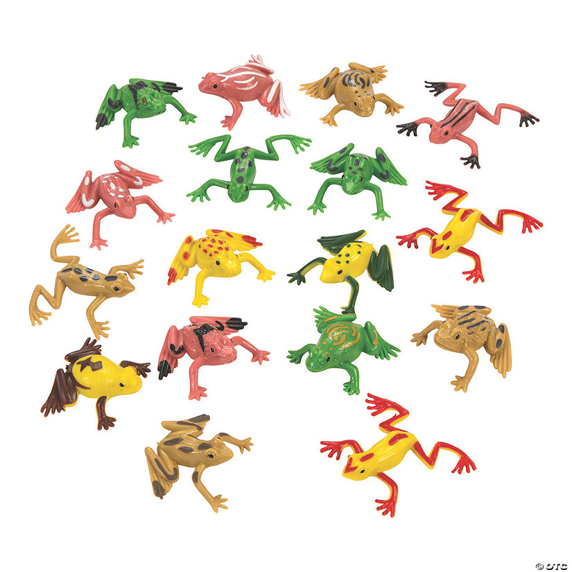 1 1/4" Bulk 72 Pc. Mini Red, Green, Brown & Yellow Realistic Frogs Image