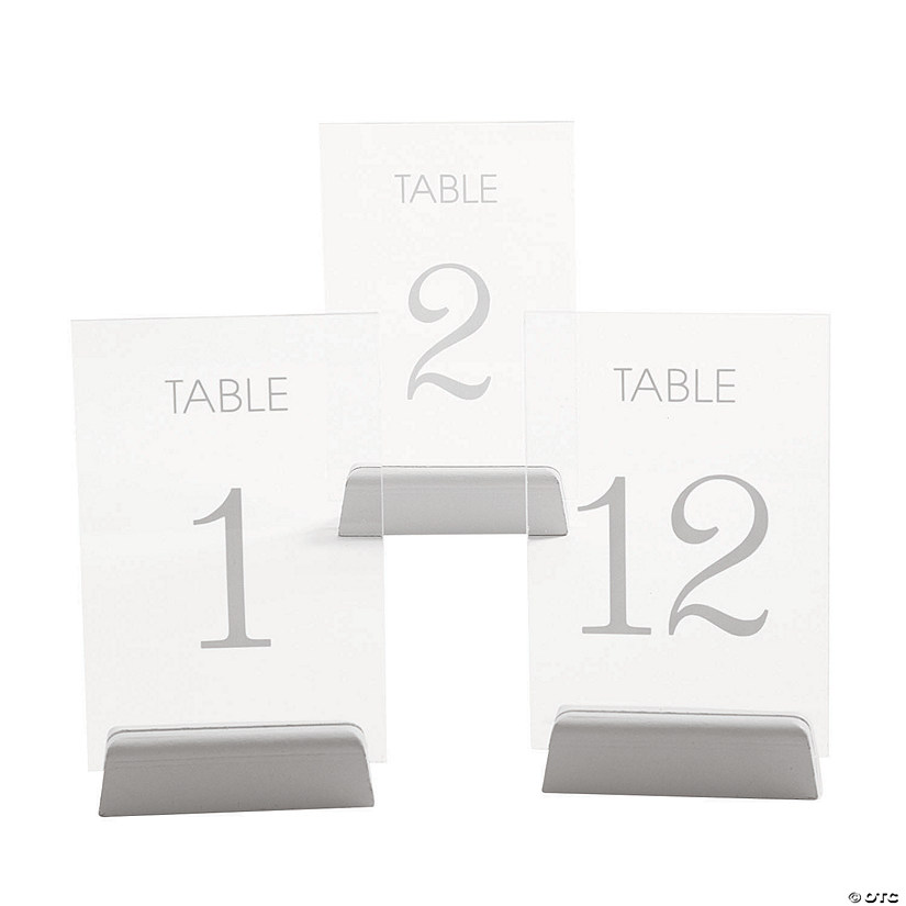 1 - 12 Table Numbers with White Base - 12 Pc. Image