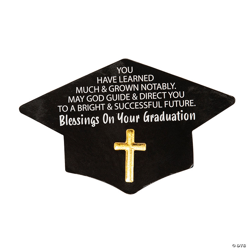1/2" x 1" Graduation Metal Cross Pins with Mortarboard Card for 12 Image