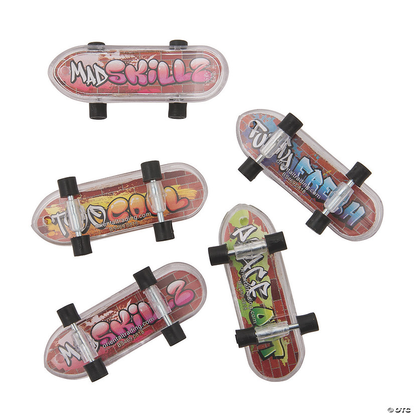 1/2" x 2" Mini Retro Graffiti Message Plastic Skateboards - 36 Pc. Image