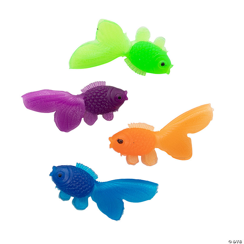 1 3/4" Bulk 144 Pc. Mini Bright Green, Purple, Orange & Blue Goldfish Image