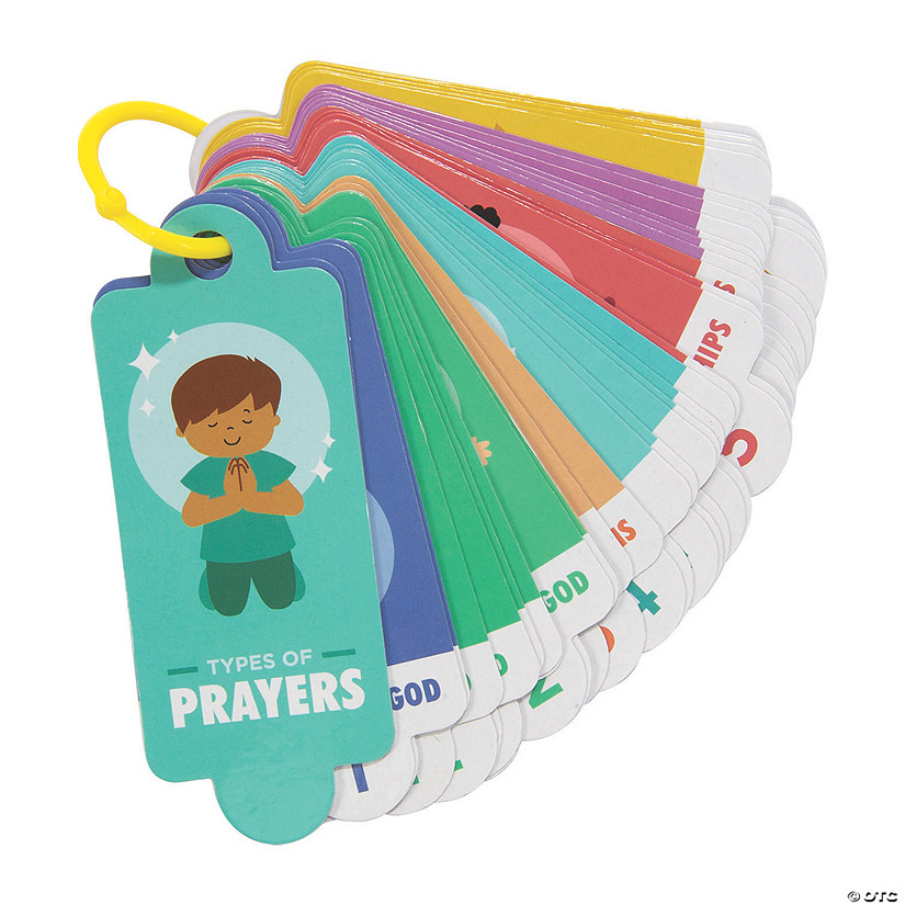 1 3/4" x 6 3/4" Religious Prayer Starter Cards on a Ring - 12 Pc. Image