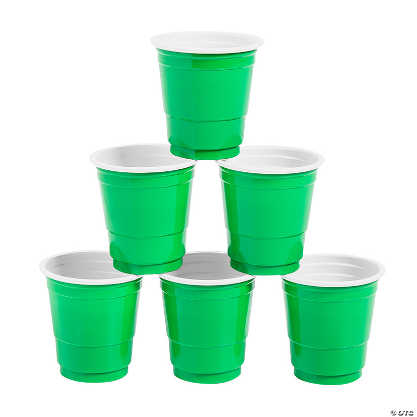 1.5 oz. Bulk 50 Ct. Green Party Cup Disposable BPA-Free Plastic Shot Glasses Image