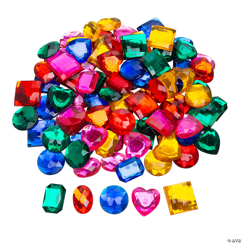 1" Bulk 100 Pc. Jumbo Solid Color Self-Adhesive Acrylic Jewels Image