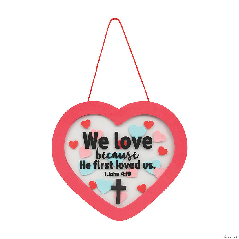 1 John 4:19 Heart Sign Craft Kit- Makes 12 Image