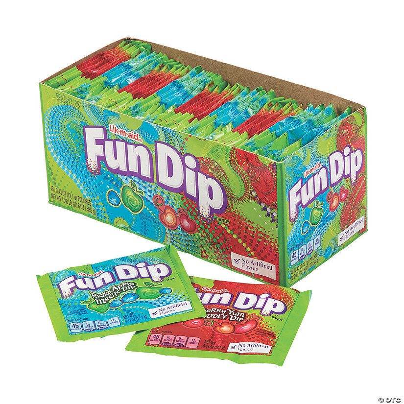 1 lb. 8 oz. Lik-m-aid<sup>&#174;</sup> Fun Dip&#8482; RazzApple & Cherry Candy Packs - 48 Pc. Image