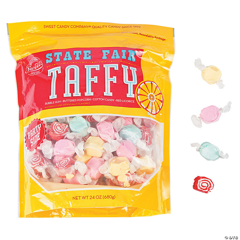 1 lb. 8 oz. State Fair Classic Salt Water Taffy Candy - 112 Pc. Image