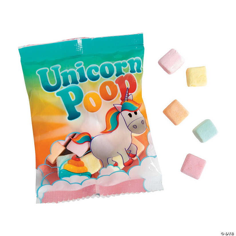 1 lb. Unicorn Poop Marshmallow Candy Fun Packs Assortment - 57 Pc. Image