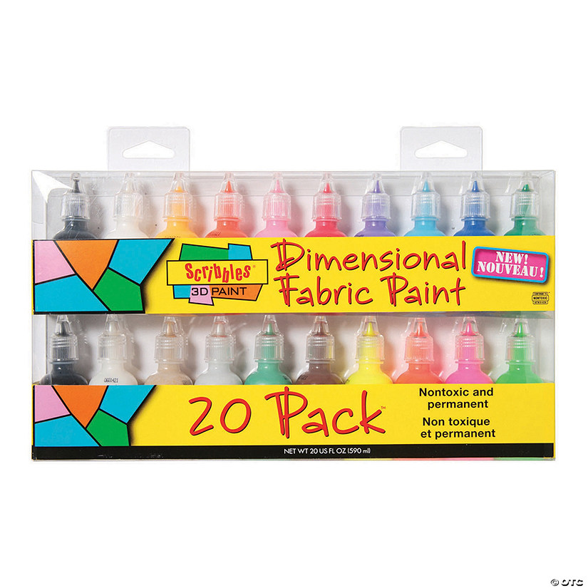 1-oz. Tulip&#174; Scribbles Assorted Colors 3D Fabric Paint - Set of 20 Image