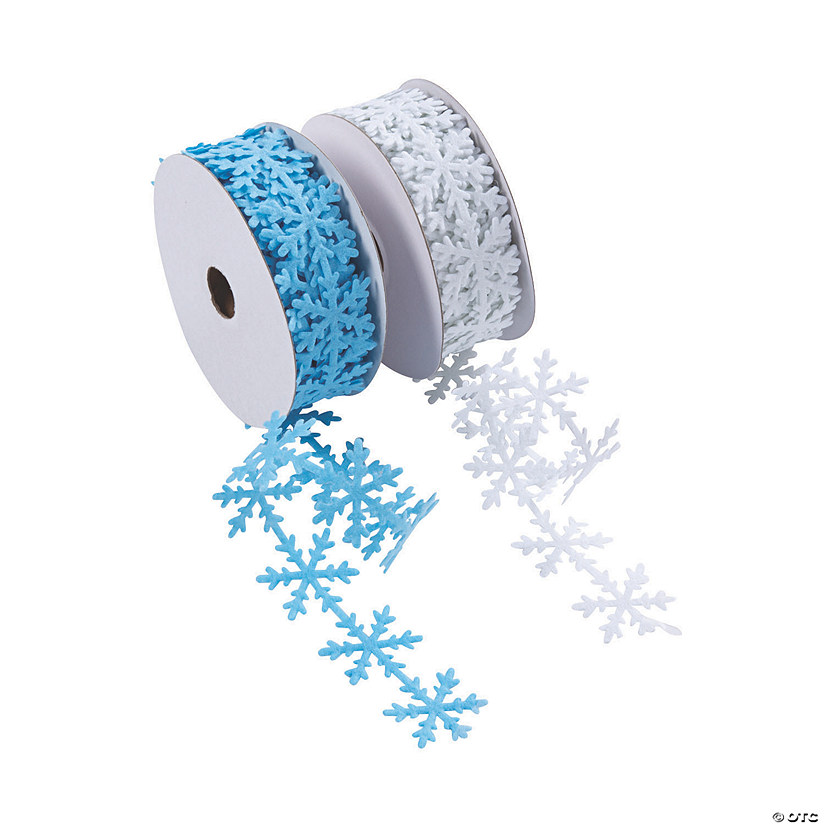 1" - Snowflake Die-Cut Ribbon Rolls - 2 Pc. Image