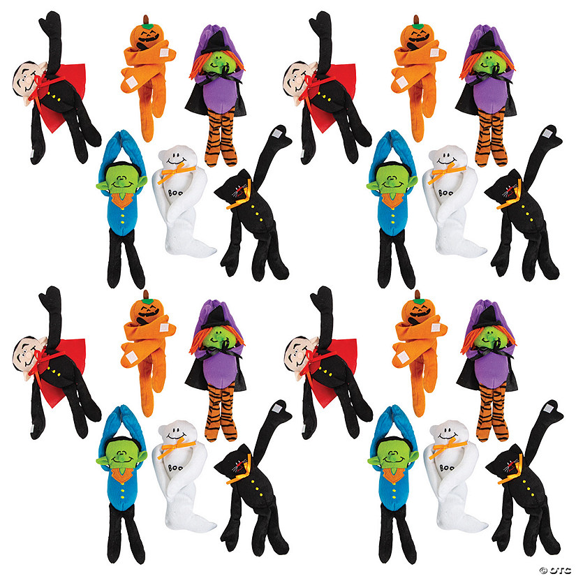 10 3/4" - 12" Bulk 72 Pc. Long Arm Halloween Stuffed Characters Image