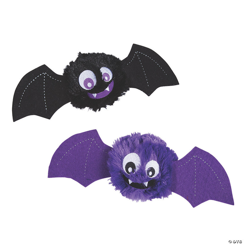 10 3/4" Halloween Fuzzy Stuffed Bats Bouncing Balls - 12 Pc. Image