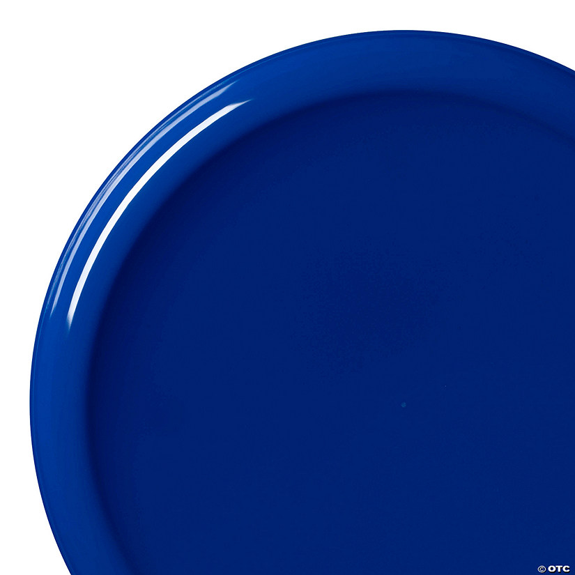 10" Light Blue Flat Round Disposable Plastic Dinner Plates (120 Plates) Image