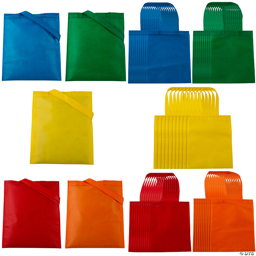 10" x 12" Bulk 50 Pc. Medium Solid Color Nonwoven Tote Bags Image