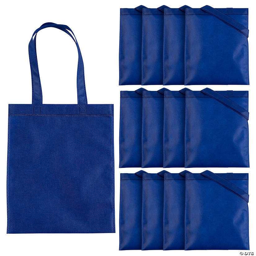 10" x 12" Medium Blue Nonwoven Tote Bags - 12 Pc. Image