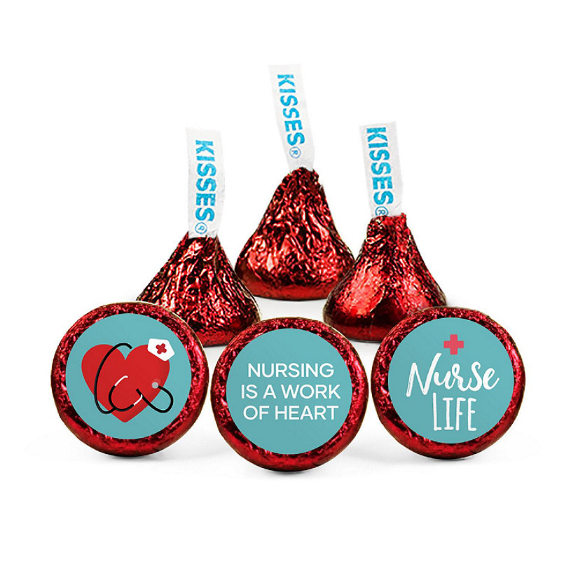 100 Pcs Nurse Appreciation Week Candy Hershey's Kisses Milk Chocolate (1lb, Approx. 100 Pcs) - Thank You - By Just Candy Image